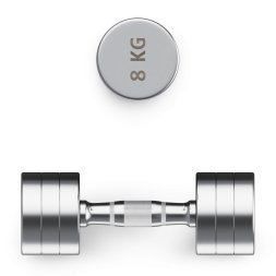 Гантель UNIX Fit PRO круглая хромированная 8 кг, 2 шт.