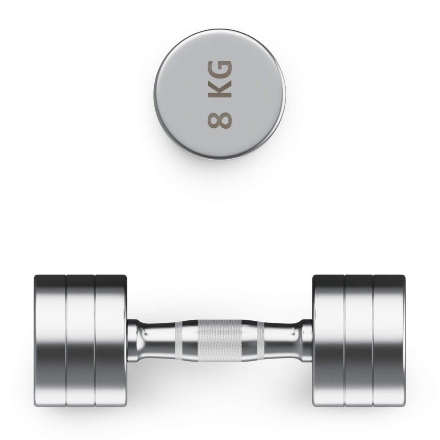 Гантель UNIX Fit PRO круглая хромированная 8 кг, 2 шт.