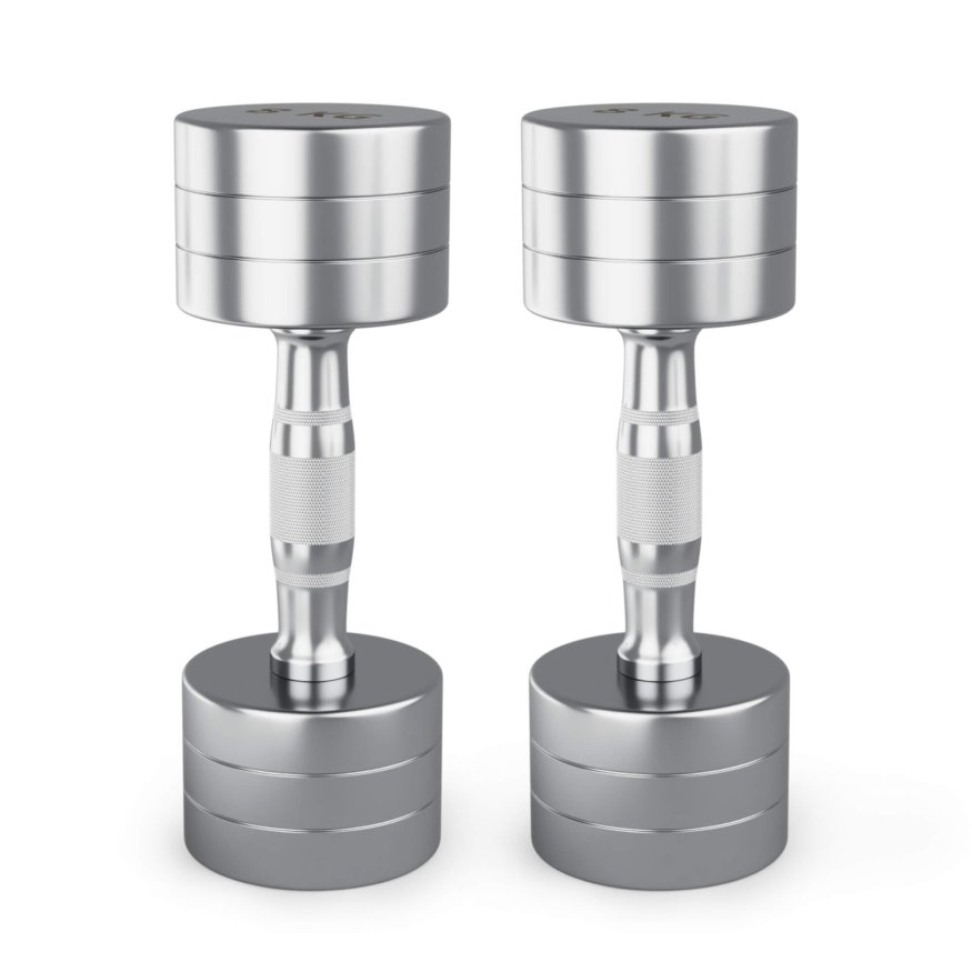 Гантель UNIX Fit PRO круглая хромированная 8 кг, 2 шт.