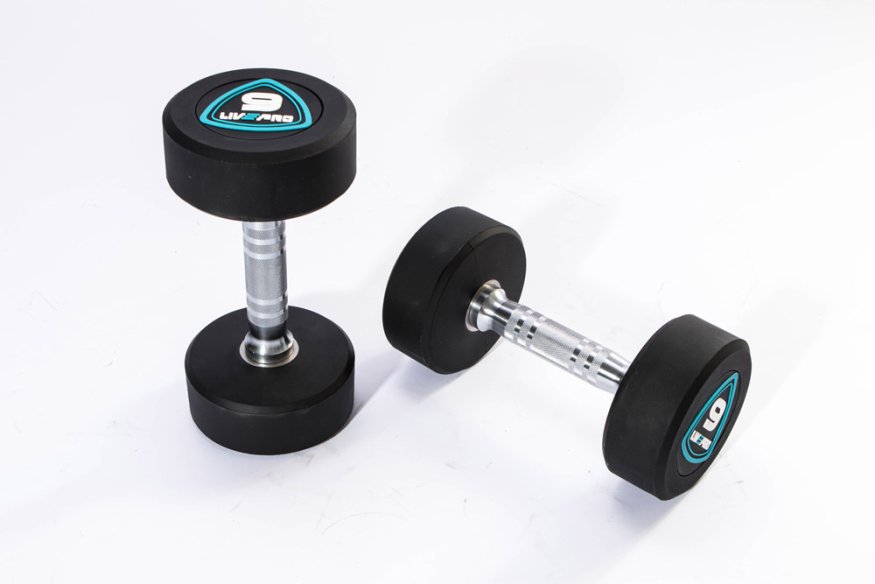 Гантели в уретане LIVEPRO Studio Dumbbells 4 кг, черный/синий