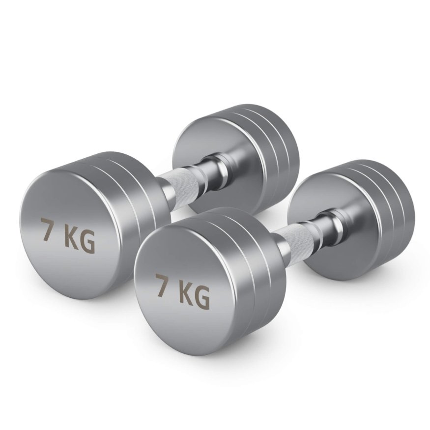 Гантель UNIX Fit PRO круглая хромированная 7 кг, 2 шт.