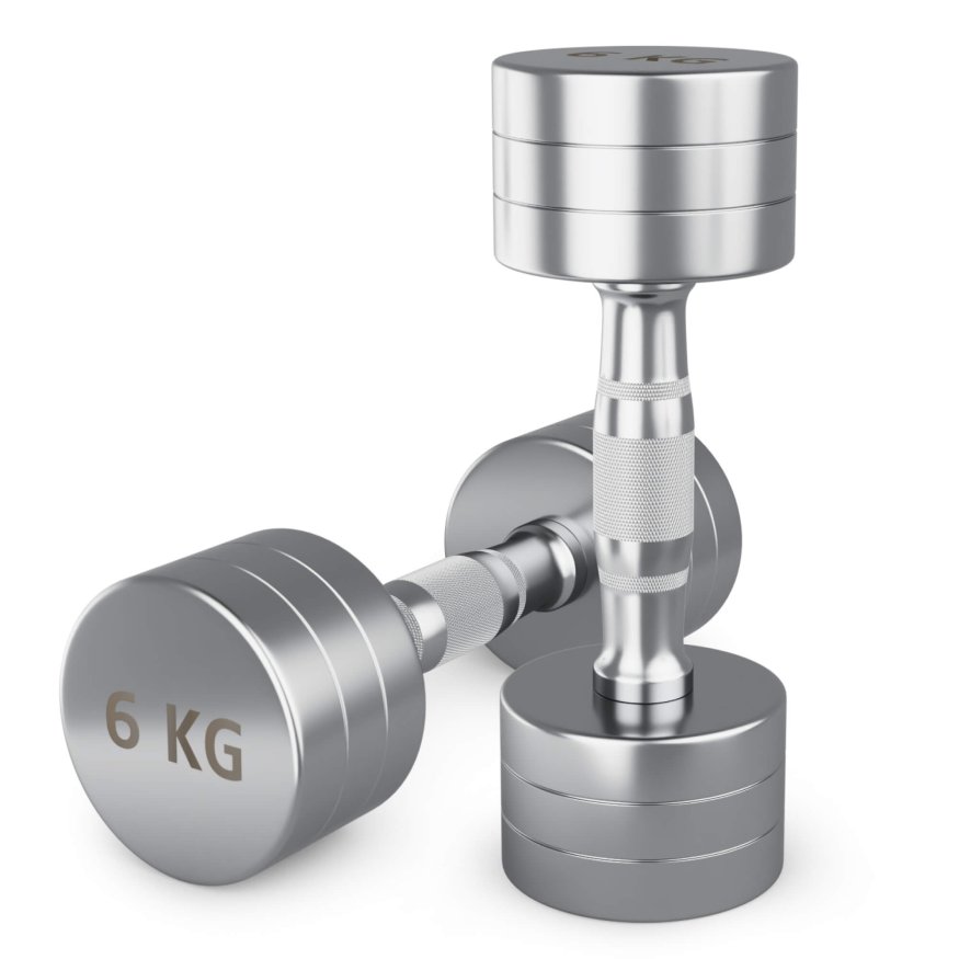 Гантель UNIX Fit PRO круглая хромированная 6 кг, 2 шт.