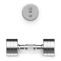 Гантель UNIX Fit PRO круглая хромированная 6 кг, 2 шт.