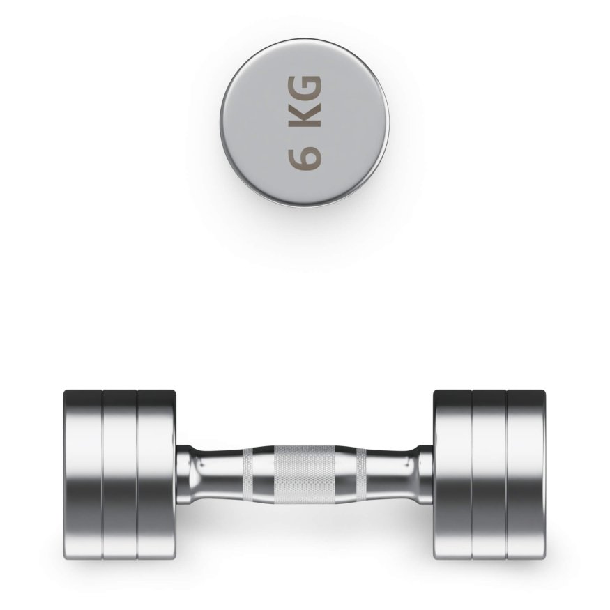 Гантель UNIX Fit PRO круглая хромированная 6 кг, 2 шт.
