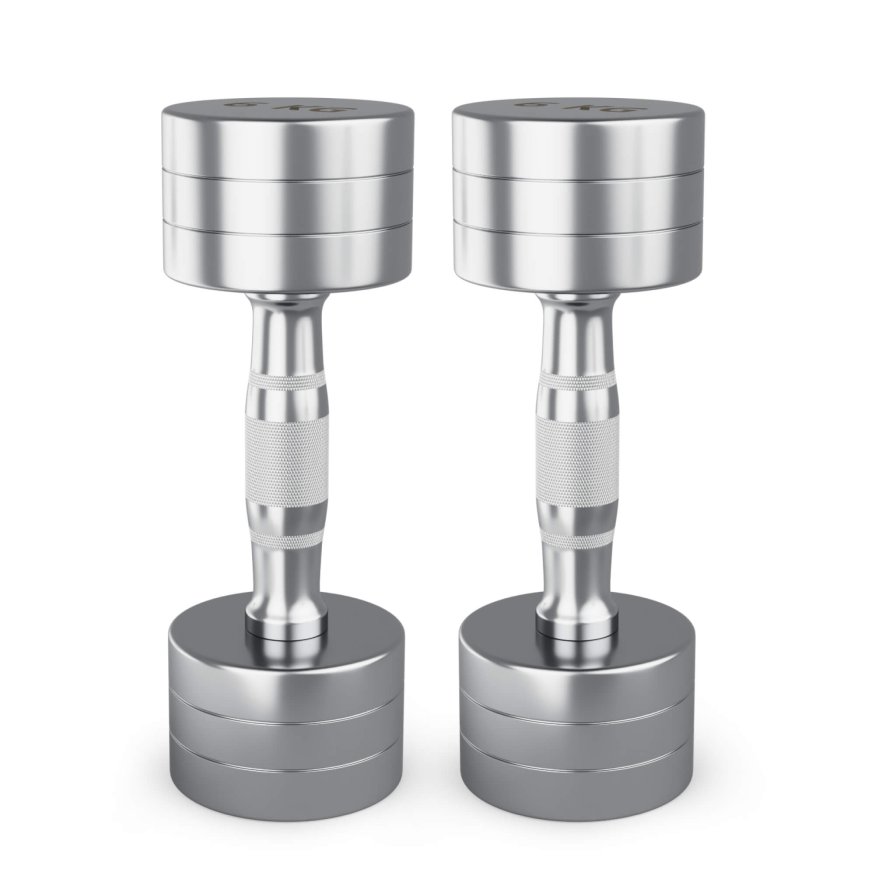 Гантель UNIX Fit PRO круглая хромированная 6 кг, 2 шт.