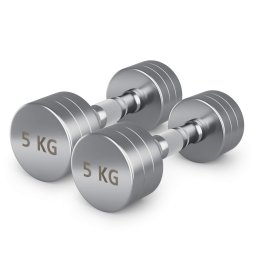 Гантель UNIX Fit PRO круглая хромированная 5 кг, 2 шт.