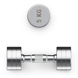 Гантель UNIX Fit PRO круглая хромированная 5 кг, 2 шт.