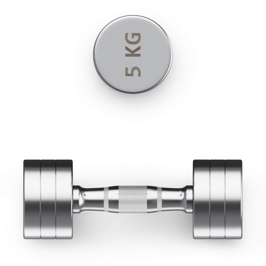 Гантель UNIX Fit PRO круглая хромированная 5 кг, 2 шт.