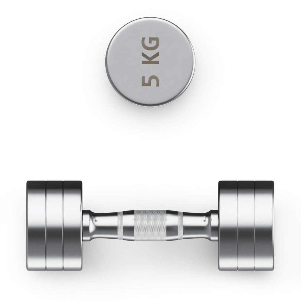 Гантель UNIX Fit PRO круглая хромированная 5 кг, 2 шт.