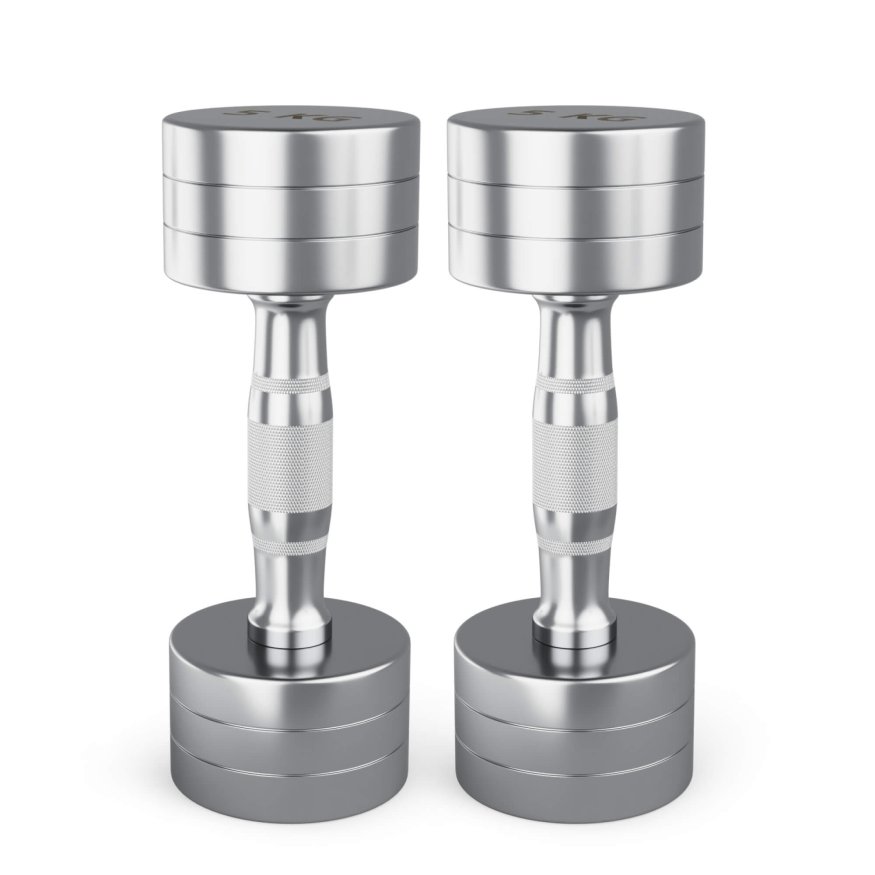 Гантель UNIX Fit PRO круглая хромированная 5 кг, 2 шт.