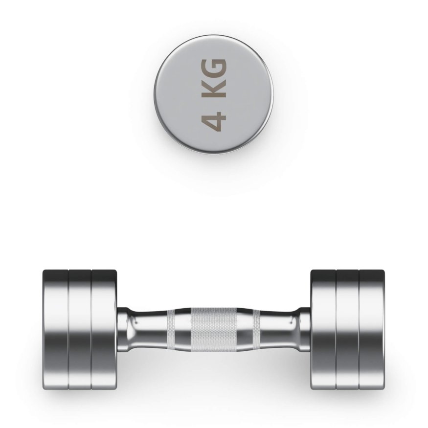 Гантель UNIX Fit PRO круглая хромированная 4 кг, 2 шт.