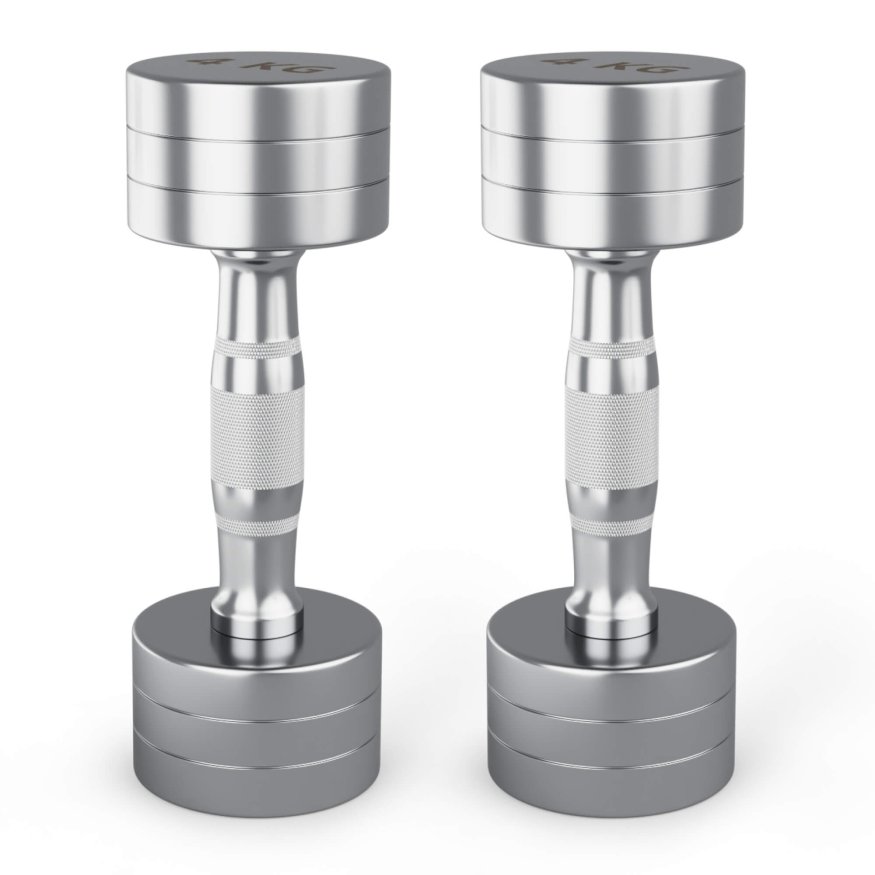 Гантель UNIX Fit PRO круглая хромированная 4 кг, 2 шт.