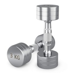 Гантель UNIX Fit PRO круглая хромированная 3 кг, 2 шт.