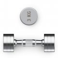 Гантель UNIX Fit PRO круглая хромированная 3 кг, 2 шт.