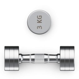 Гантель UNIX Fit PRO круглая хромированная 3 кг, 2 шт.