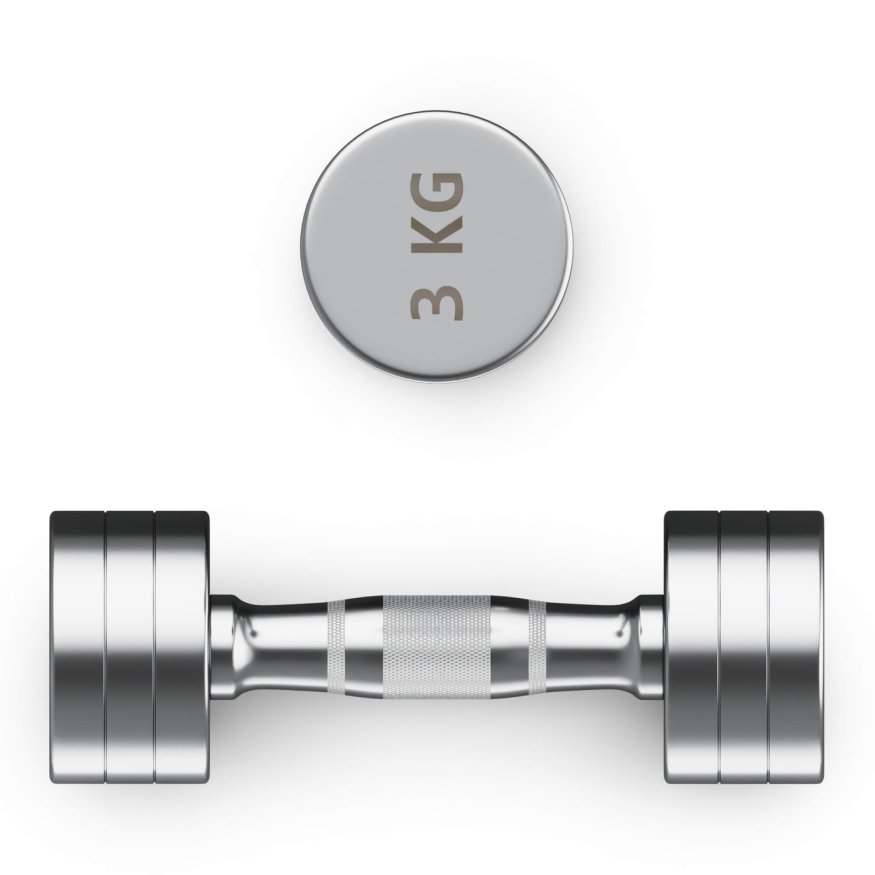 Гантель UNIX Fit PRO круглая хромированная 3 кг, 2 шт.