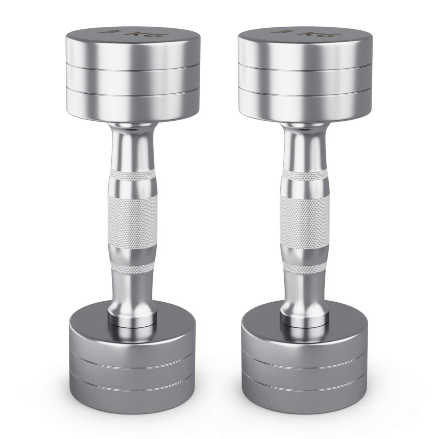 Гантель UNIX Fit PRO круглая хромированная 3 кг, 2 шт.