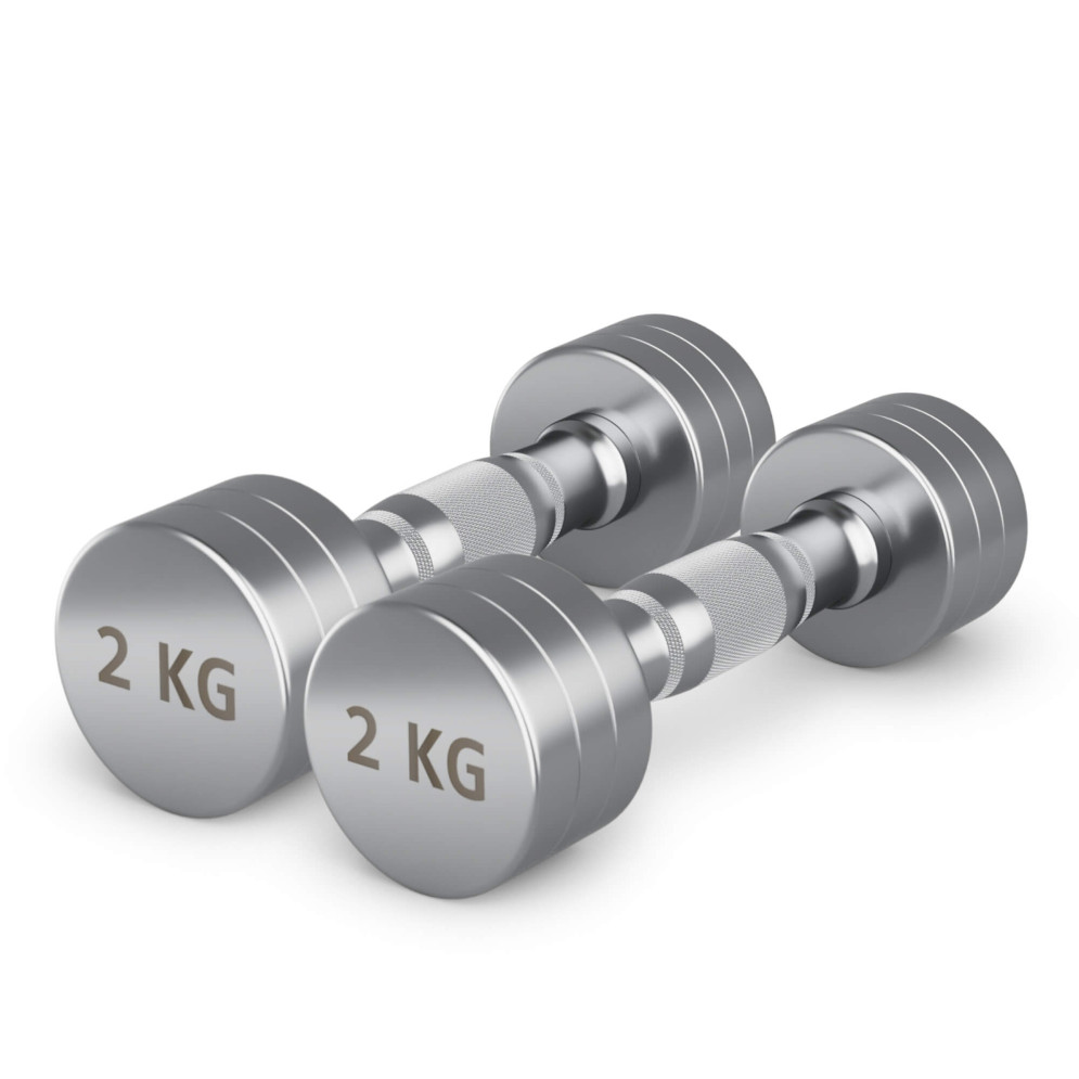 Гантель UNIX Fit PRO круглая хромированная 2 кг, 2 шт.