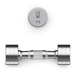 Гантель UNIX Fit PRO круглая хромированная 2 кг, 2 шт.