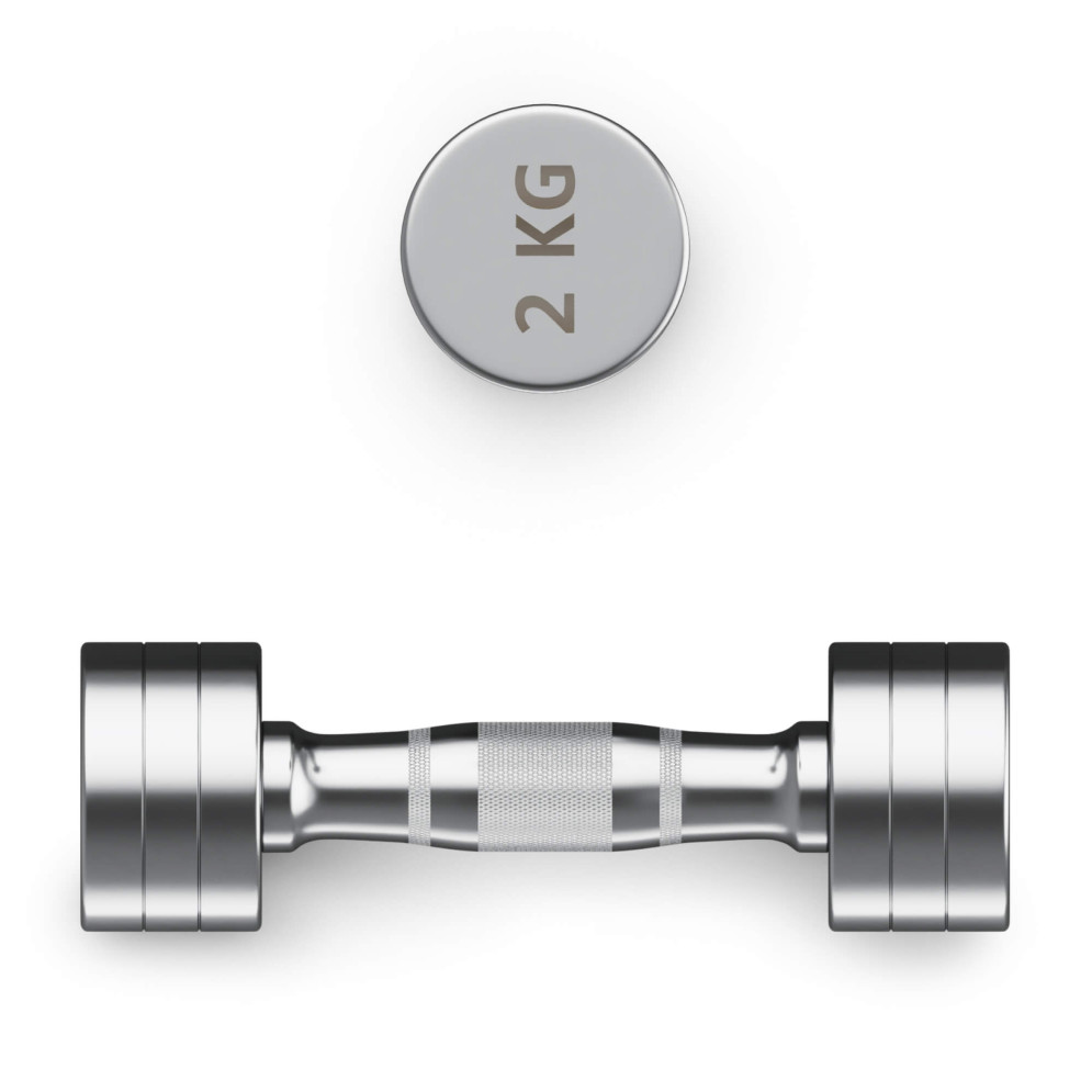 Гантель UNIX Fit PRO круглая хромированная 2 кг, 2 шт.