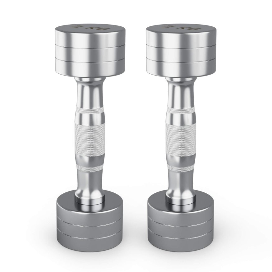 Гантель UNIX Fit PRO круглая хромированная 2 кг, 2 шт.