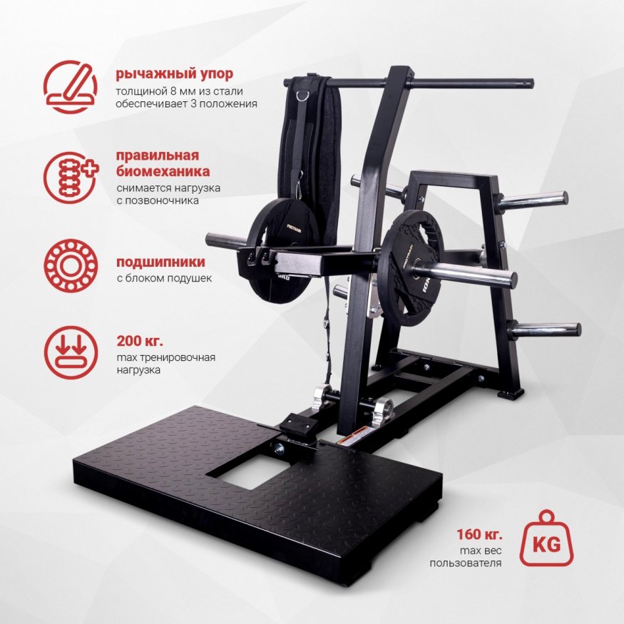 Приседания с поясом (колодец) на свободных весах Protrain PR-BS01B