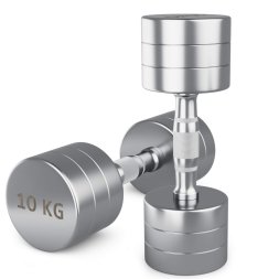 Гантель UNIX Fit PRO круглая хромированная 10 кг, 2 шт.