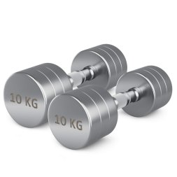 Гантель UNIX Fit PRO круглая хромированная 10 кг, 2 шт.