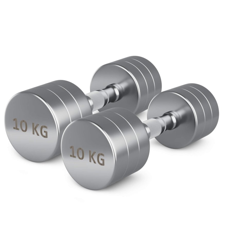 Гантель UNIX Fit PRO круглая хромированная 10 кг, 2 шт.