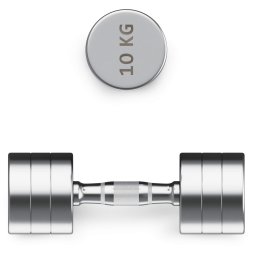 Гантель UNIX Fit PRO круглая хромированная 10 кг, 2 шт.