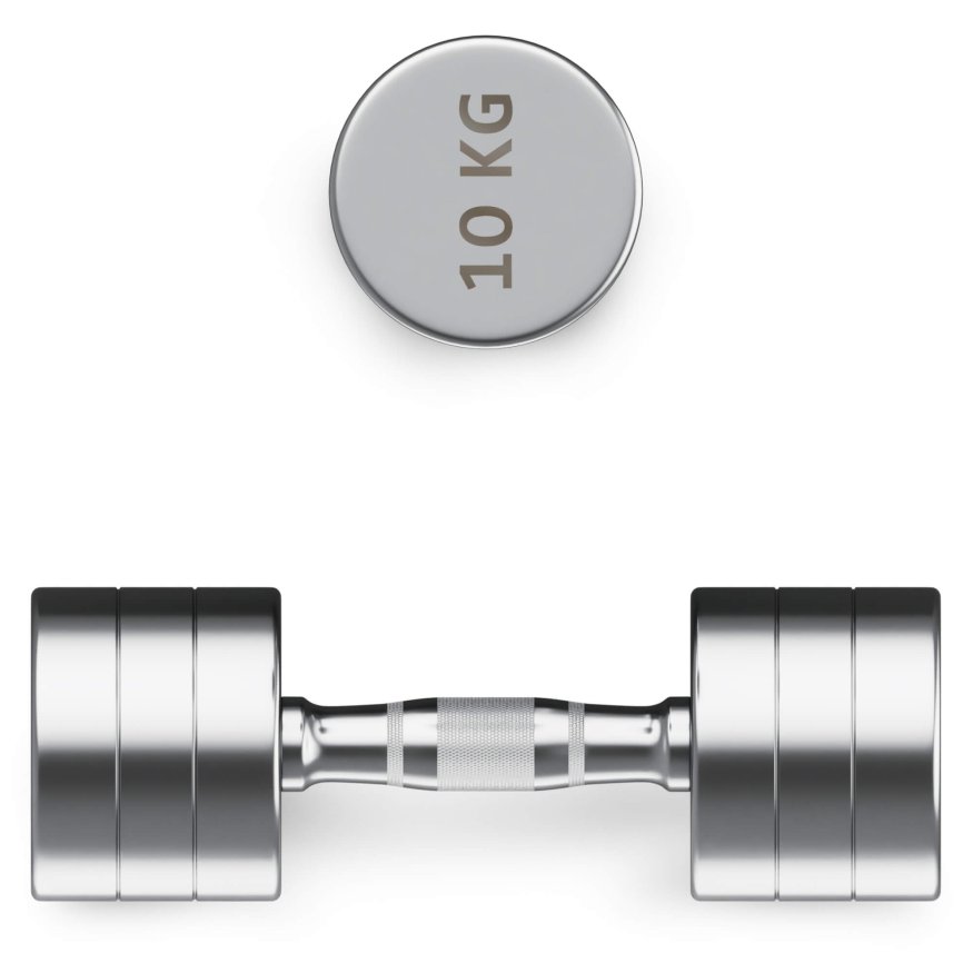 Гантель UNIX Fit PRO круглая хромированная 10 кг, 2 шт.