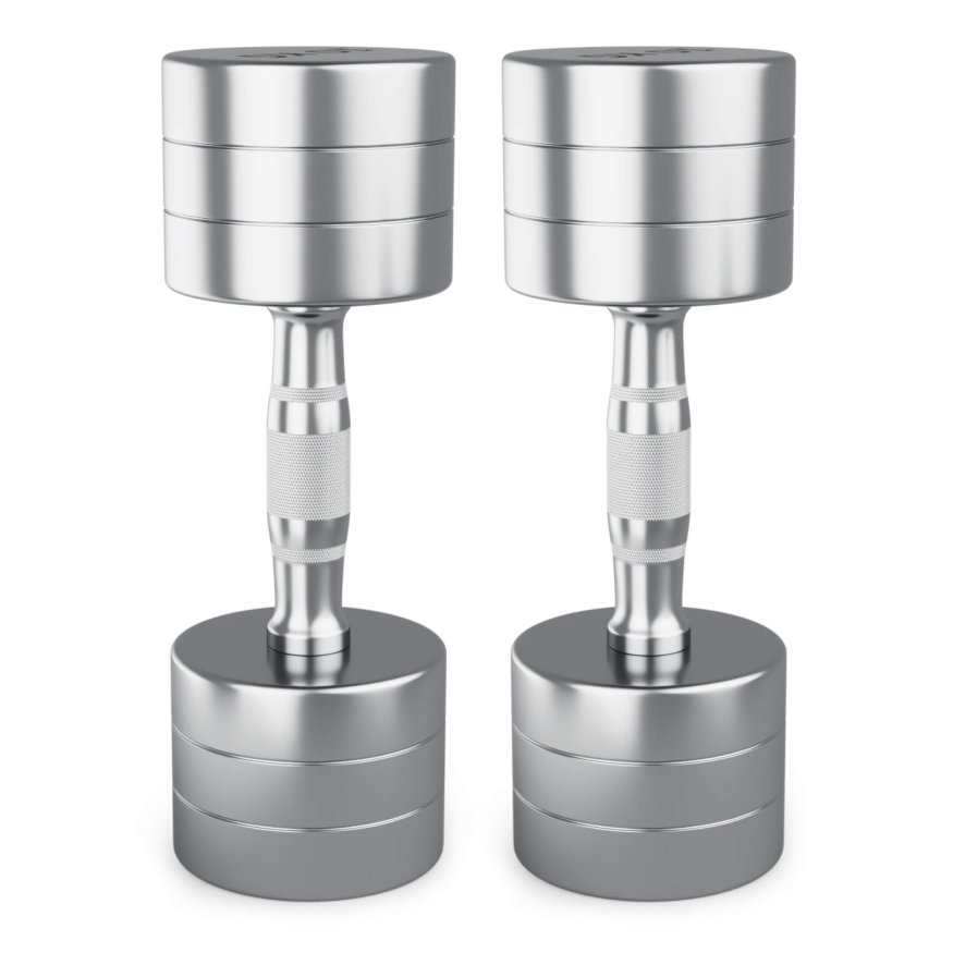 Гантель UNIX Fit PRO круглая хромированная 10 кг, 2 шт.