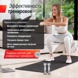 Гантель UNIX Fit PRO круглая хромированная 1 кг, 2 шт.