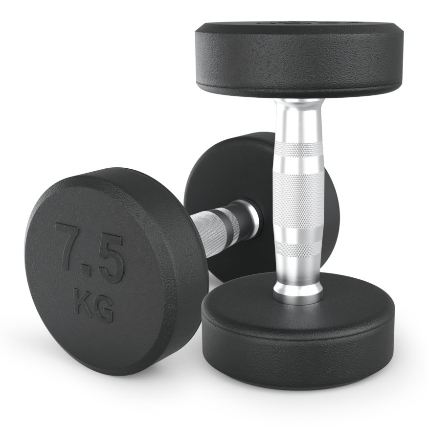 Гантель UNIX Fit PRO круглая обрезиненная 7,5 кг, 2 шт.