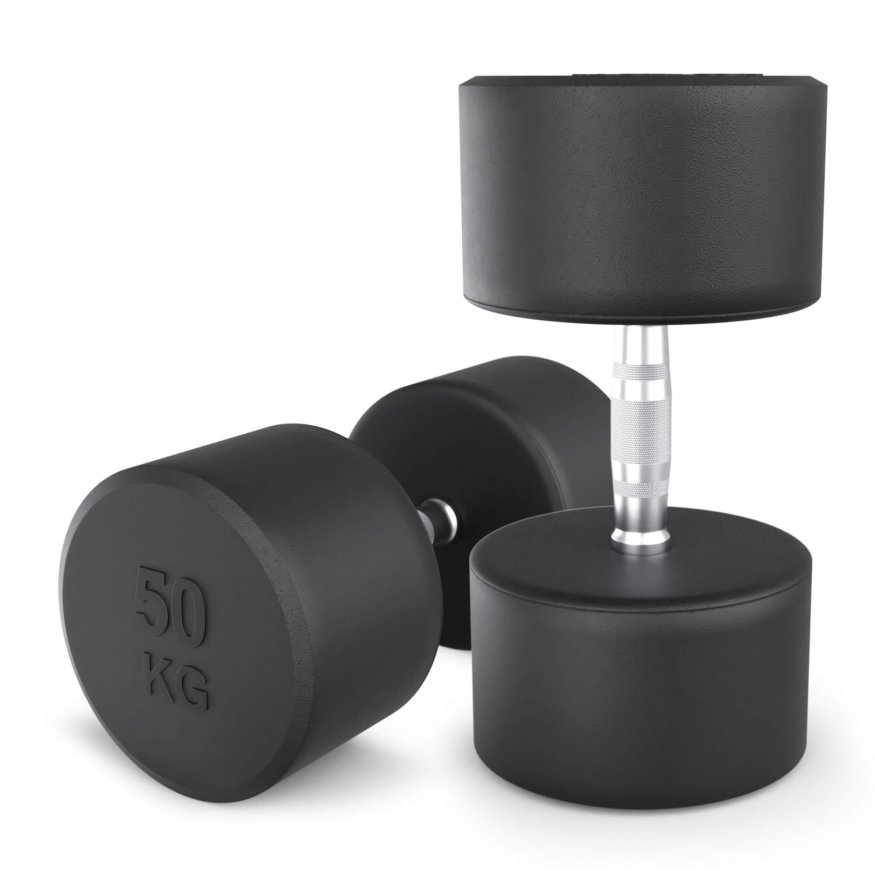 Гантель UNIX Fit PRO круглая обрезиненная 50 кг, 2 шт.