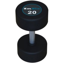 Набор фиксированных обрезиненных гантелей INEX GMAX 2,5-20 кг, 8 пар, черный, наклейка редизайн