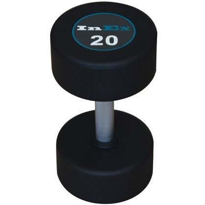 Набор фиксированных обрезиненных гантелей INEX GMAX 2,5-20 кг, 8 пар, черный, наклейка редизайн