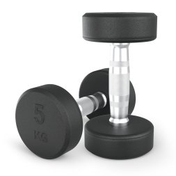 Гантель UNIX Fit PRO круглая обрезиненная 5 кг, 2 шт.