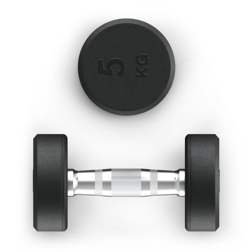 Гантель UNIX Fit PRO круглая обрезиненная 5 кг, 2 шт.