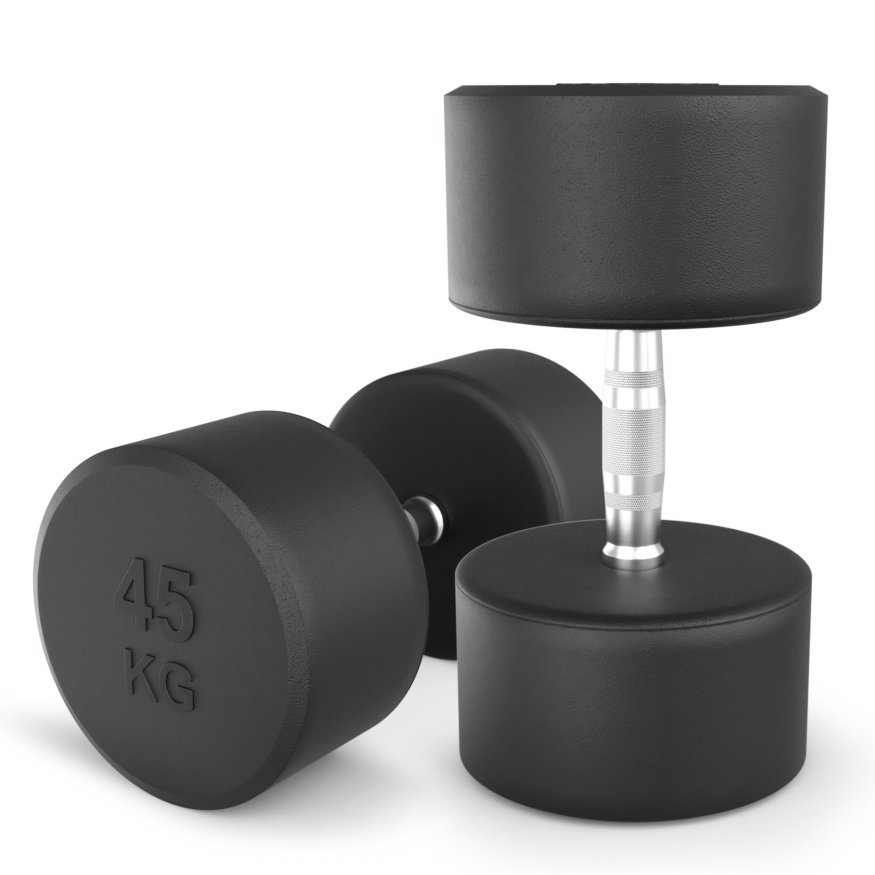 Гантель UNIX Fit PRO круглая обрезиненная 45 кг, 2 шт.
