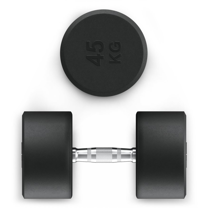 Гантель UNIX Fit PRO круглая обрезиненная 45 кг, 2 шт.