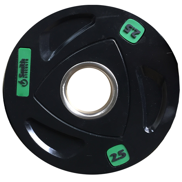 Диск для штанги Smith WP085-2,5 c 3-м хватом, обрезиненный, 2,5кг