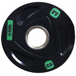 Диск для штанги Smith WP085-2,5 c 3-м хватом, обрезиненный, 2,5кг