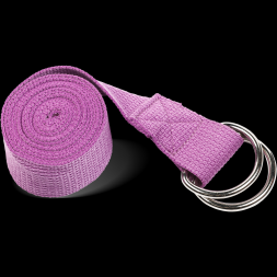 Ремень для йоги с металлическим карабином PRCTZ YOGA STRAP, фиолет.