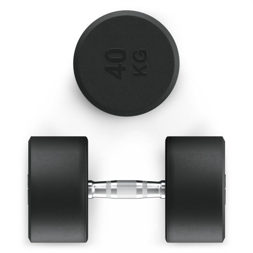 Гантель UNIX Fit PRO круглая обрезиненная 40 кг, 2 шт.