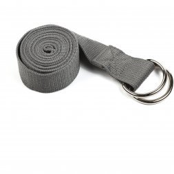 Ремень для йоги с металлическим карабином PRCTZ YOGA STRAP, серый.