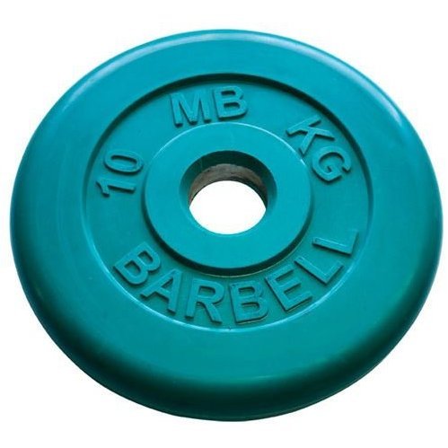 Блин &amp;quot;Стандарт&amp;quot; обрезиненный зеленый MB 10 кг ф50 мм