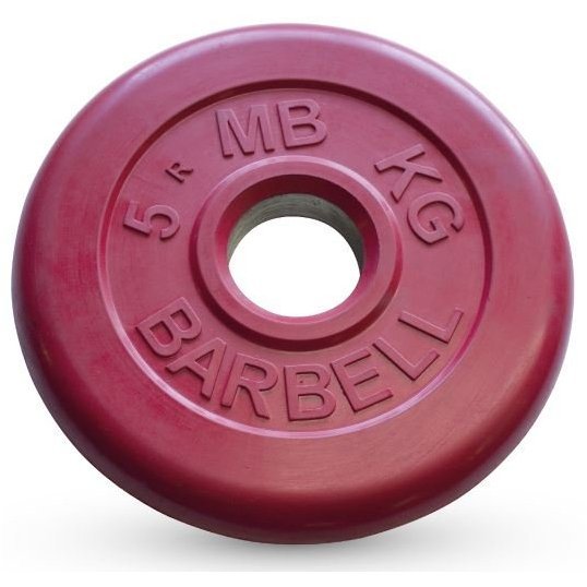 Блин &amp;quot;Стандарт&amp;quot; обрезиненный красный MB 5 кг ф50 мм