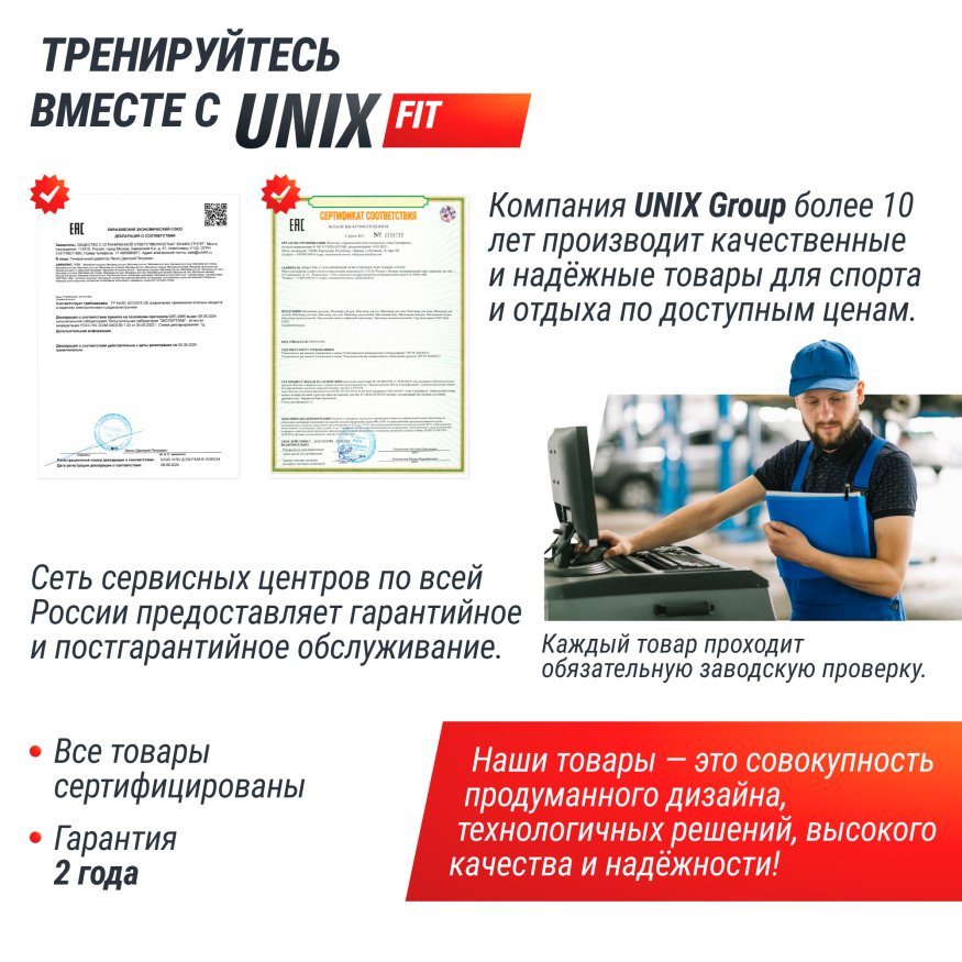 Гантель UNIX Fit PRO круглая обрезиненная 32,5 кг, 2 шт.