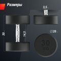 Гантель UNIX Fit PRO круглая обрезиненная 30 кг, 2 шт.
